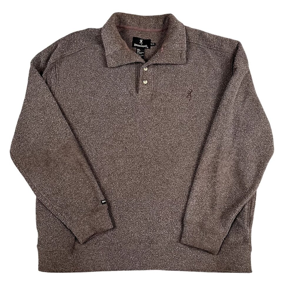 Browning Mens Brown Polo Sweater Sz XL